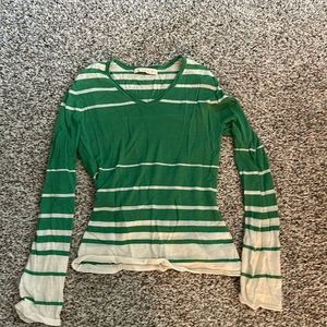 Striped smartwool v neck sweater small